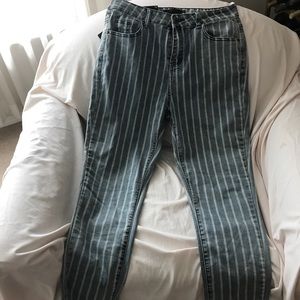 Lucky & Blessed Stripe Grey Skinny Jeans 10 Jr 16